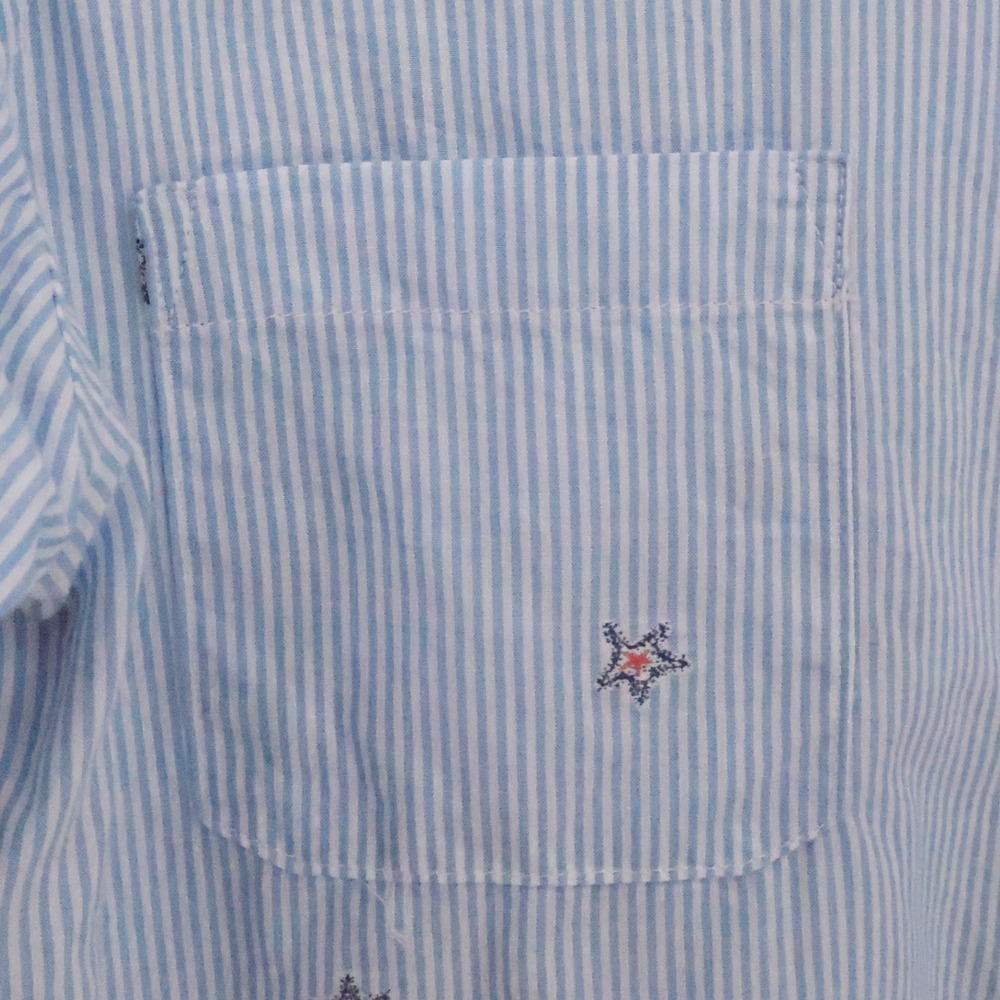 Lilly Pulitzer Sea View Button Down Shirt Size S Hydra Blue Stripe Embroidered - Picture 11 of 13